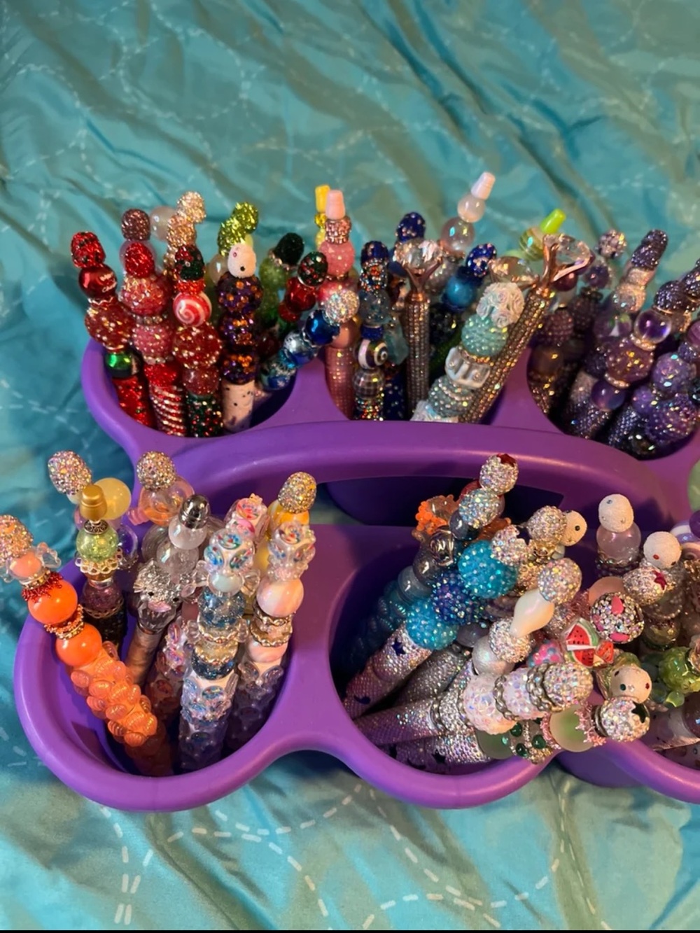 Huge Destash Lot 72 Custom bling Beaded Pens 65 Beadable 4 Rhinestone 3 Stylus